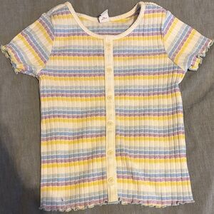 Old Navy girls size 5T Multicolor Striped Button-Down Shirt